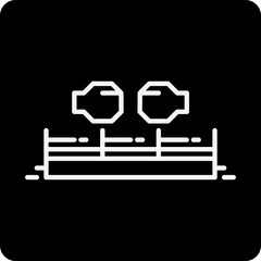 solid Boxing Ring design vector icon