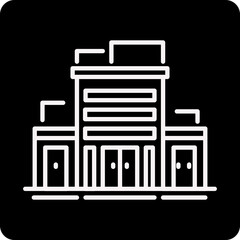 solid Office Bulding design vector icon