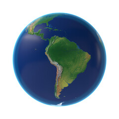 Earth Isolated transparent background 3d rendering
