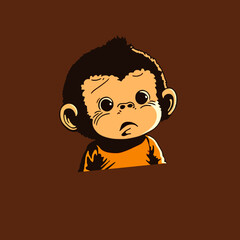 vector illustration of a cute little monkey
