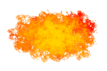 circle frame orange flame isolated on transparent background PNG file