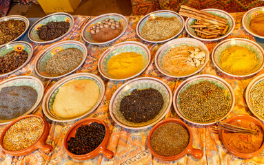 old eastern shop of spices and dried fruits ,