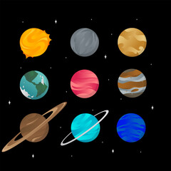 sun and 8 planets in space © zulki