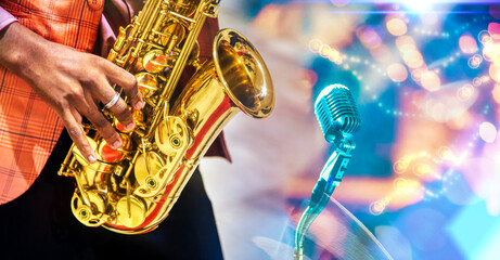 african man playing the saxophone