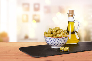 crushed green olives, pickled olives