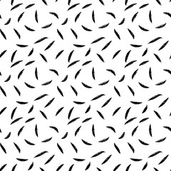 Seamless hand drawn of black and white brush paint abstract pattern. 