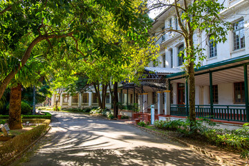 Parque Vicentina Aranha, in Sao Jose dos Campos, Brazil. Chapel and Old Sanatorium.