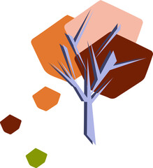 Maple, Leaf fall, autumn, Abstract tree, geometric tree, logo, icon