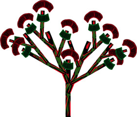 Dichasium, inflorescence, Abstract tree, geometric tree, logo, icon