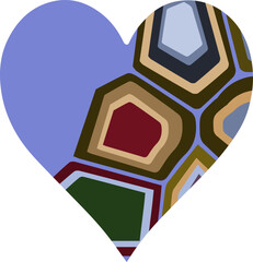 Heart, geometric, mosaic pattern, logo, icon, sticker