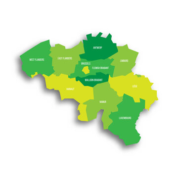 Belgium political map of administrative divisions
