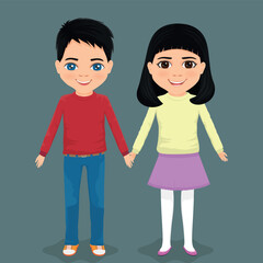 boy and girl holding hands