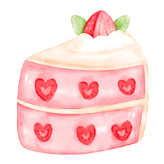 Strawberry Sweets Dessert Watercolor illustration