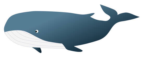 Blue whale cartoon vector illustration