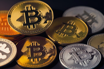 Kryptowährung Bitcoin Hintergrund, Generative AI