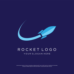 Creative and modern rocket design logo,starship launch template.