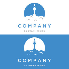 Creative and modern rocket design logo,starship launch template.