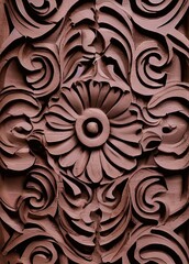 Decorative Architecture Elevated by Wooden Floral Engraving.