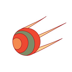 first satellite is isolated on a white background. The world of stars and space. Vector illustration