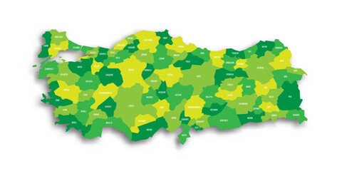Turkey political map of administrative divisions