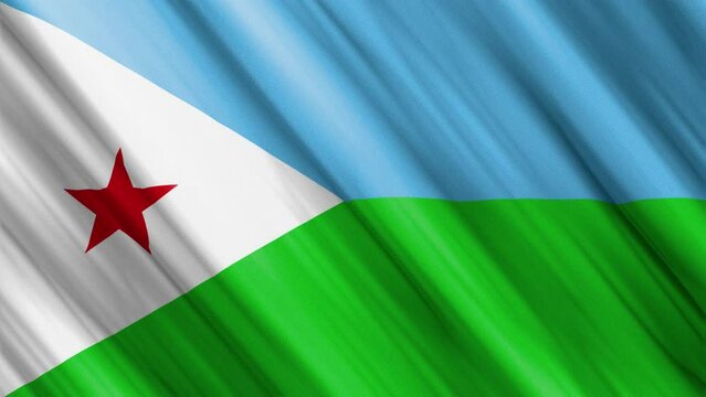 official waving flag of djibouti, independence day concept, 4K