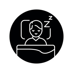 Sleeping person color line icon. Mental health.