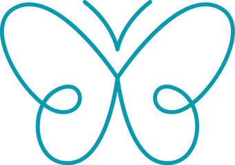 Butterfly line art design flat icon