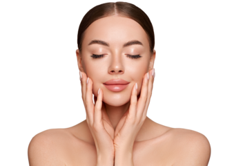 Portrait beautiful young woman with clean fresh skin. Model with healthy skin, close up portrait. Cosmetology, beauty and spa