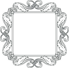 Ancient filigree border. Flourish ornate decorative frame