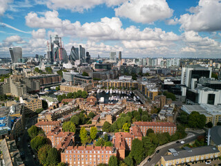 Obraz premium City Scape, London, Drone shot, Aerial view, Shot with Mini 3 Pro Near Tower Bridge.