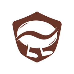 Bean Coffee Running Logo Design. Walking Coffee Logo Template.	