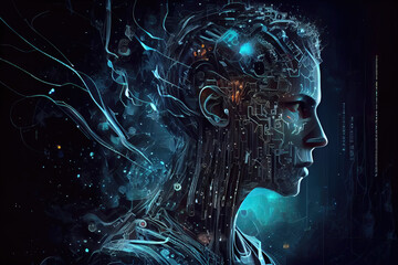 Woman Cyborg - Generative AI illustration