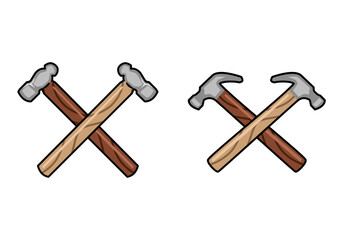 Colorful cartoon claw hammer. Handyman tool for home repair.