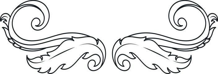 Elegant vintage baroque element. Decorative ancient filigree