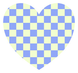aesthetics cute checkerboard heart shape decoration