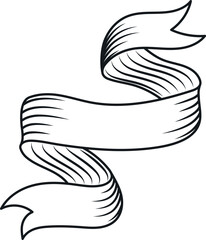 Obraz premium Waving ribbon scroll template. Vintage banner engraving