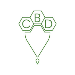 CBD Oil Logo, icon or symbol for cbd oil label template, marijuana, hemp oil label, cbd icon for apps and web and cbd bottle oil vector