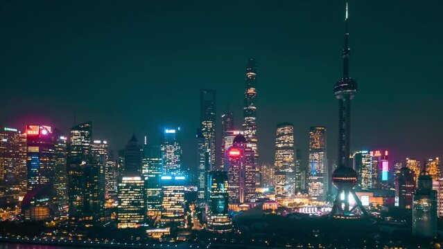 Aerial photos of downtown Shanghai, China