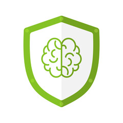Shield with brains. illustration