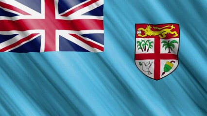 official waving flag of  fiji, independence day concept, 4K