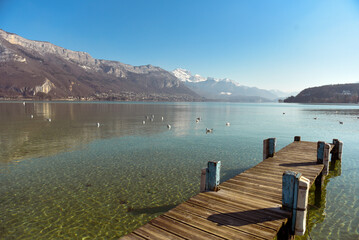 Pier on the lake of Annecy