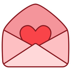 envelope with heart. romantic message icon