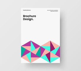 Fresh magazine cover design vector concept. Modern mosaic hexagons presentation template.