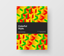 Creative leaflet design vector concept. Fresh geometric shapes company cover illustration.