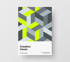Original mosaic tiles brochure concept. Modern catalog cover design vector template.