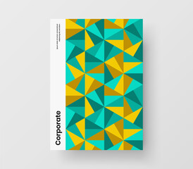 Minimalistic geometric hexagons banner concept. Colorful corporate cover A4 design vector illustration.
