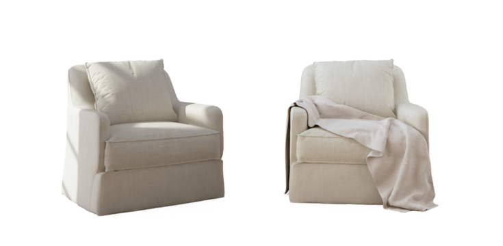 White armchairs for living room