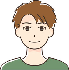 茶髪の若いアジア人男性の顔