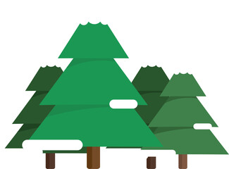 Chiristmas tree icon with snow  vector