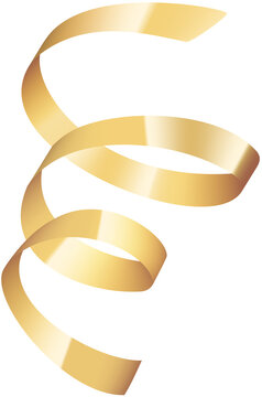 Shiny golden confetti confetti and ribbons falling down. Bright festive tinsel of gold color.luxury background